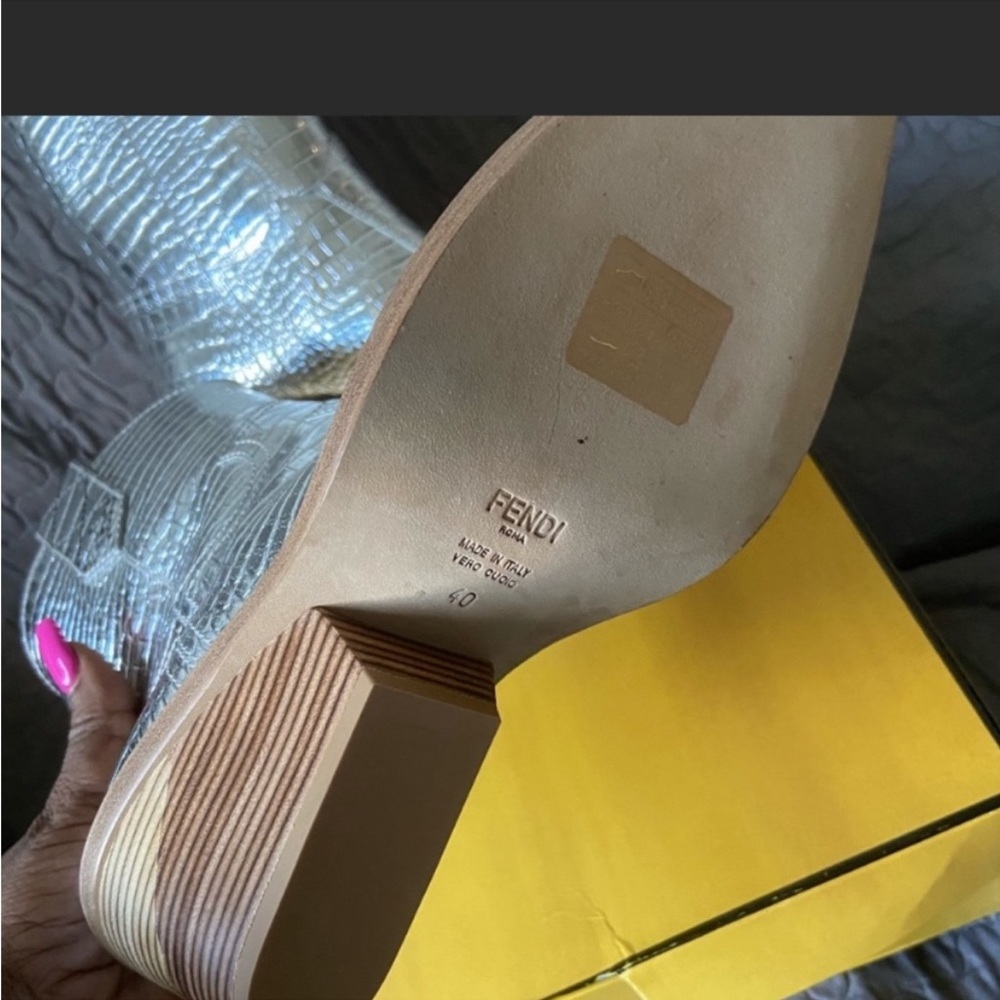 Woman’s Fendi silver cowboy boots super cute, size 39